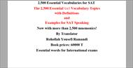 2,500 Essential Vocabularies for SAT
